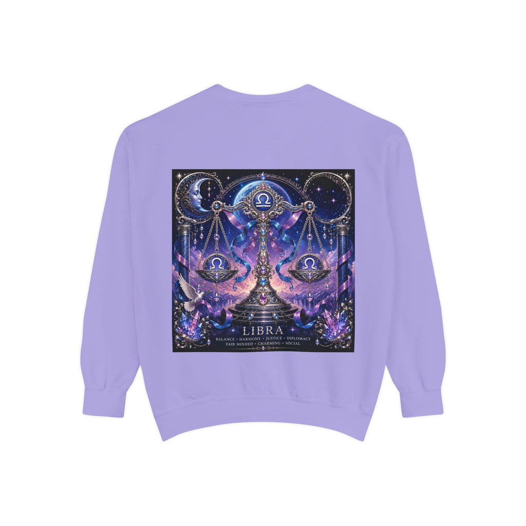 Libra Zodiac Sweatshirt — Scales Astrology Graphic Crewneck