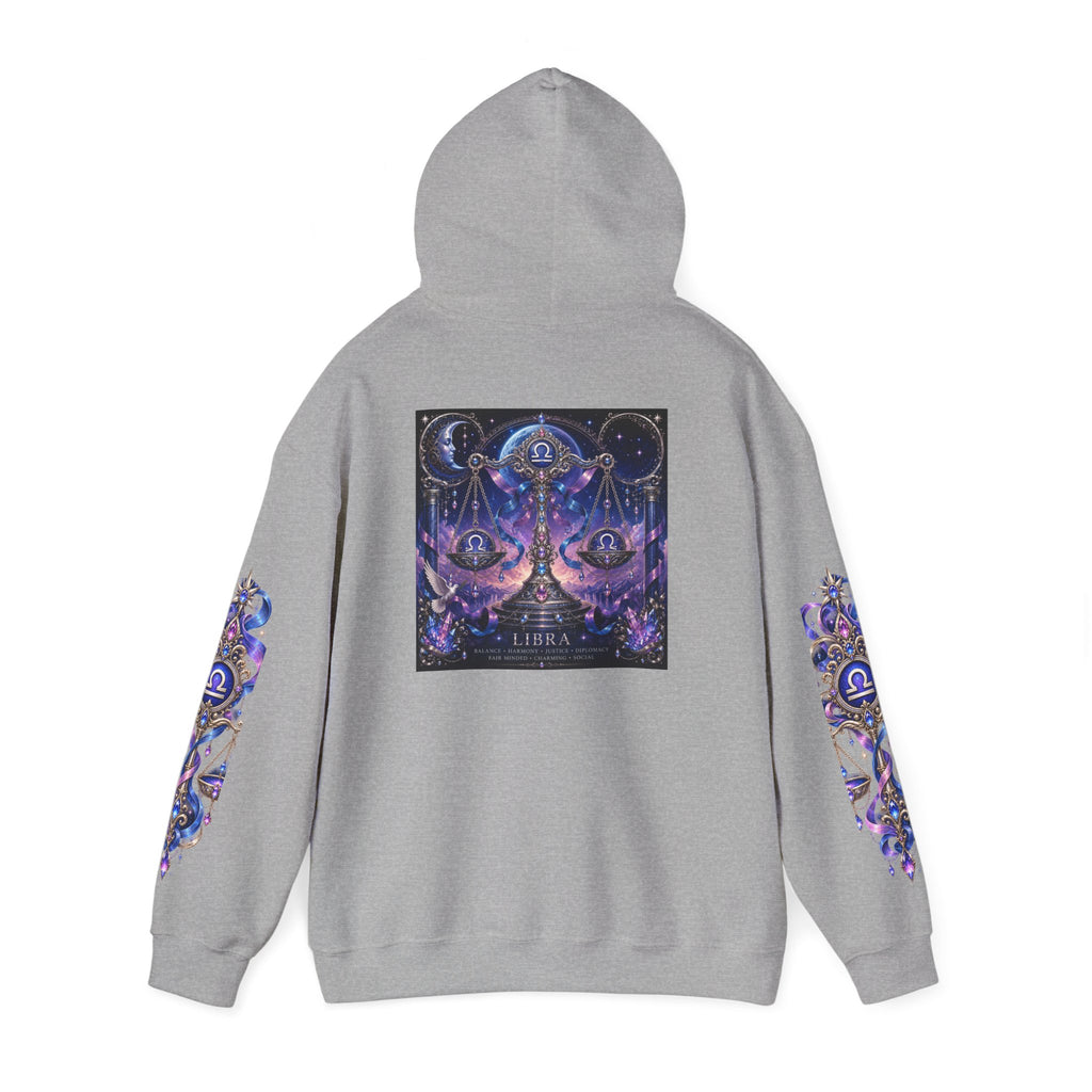 Libra Zodiac Hoodie — Celestial Scales Astrology Graphic Pullover