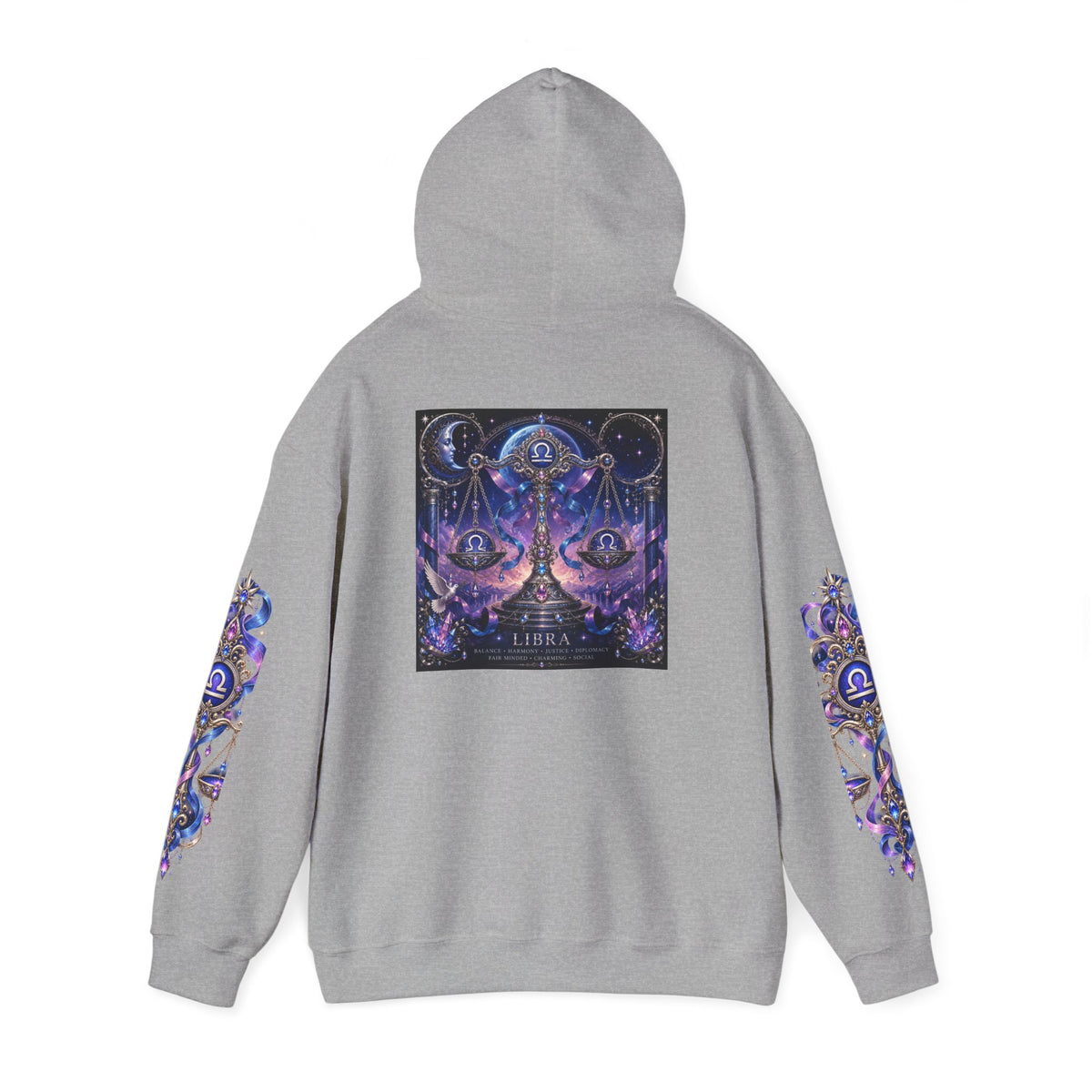 Libra Zodiac Hoodie — Celestial Scales Astrology Graphic Pullover