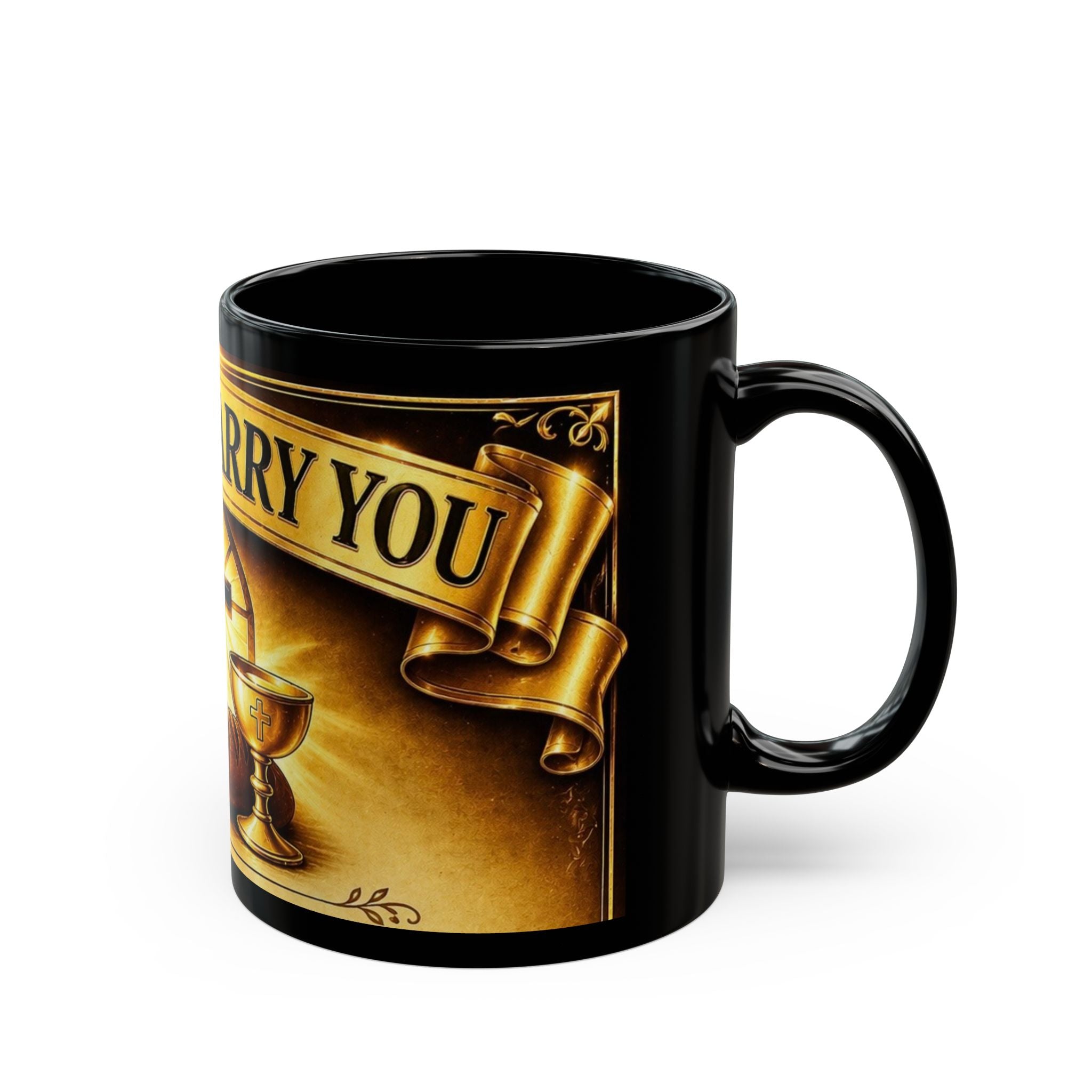 Christian Communion Mug - "We Will Carry You" Religious Coffee Cup (Black, 11oz/15oz)