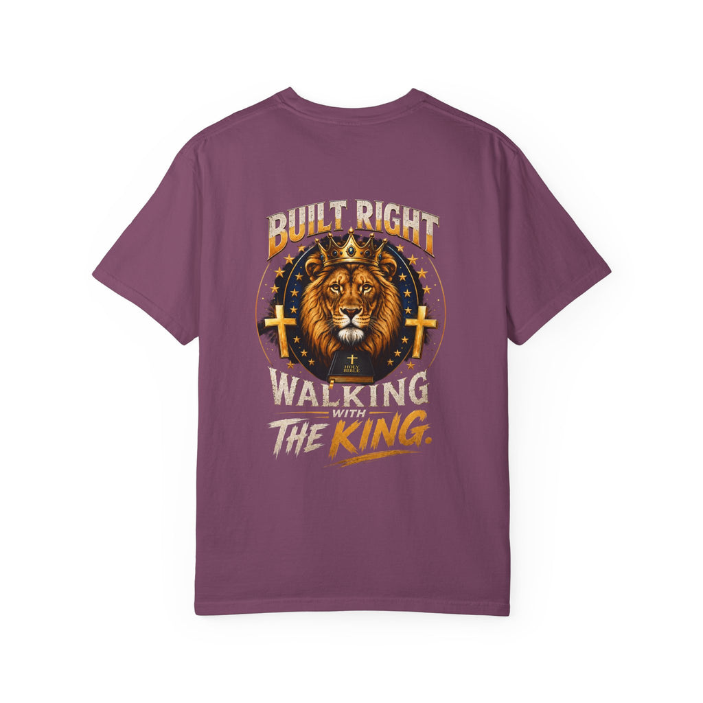Lion 'Built Right, Walking the King' Graphic T‑Shirt