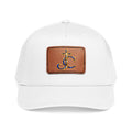 Leather Patch Baseball Cap with a Cross JC Monogram — Classic Casual Hat