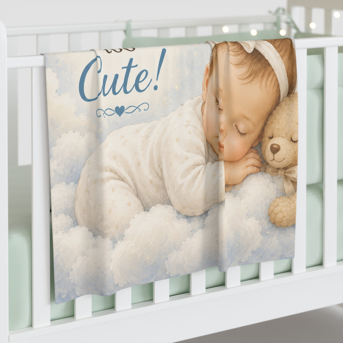 Swaddle Blanket - "I Knew I Was Sent From Heaven... You're Too Cute!" Newborn Baby Nursery Gift