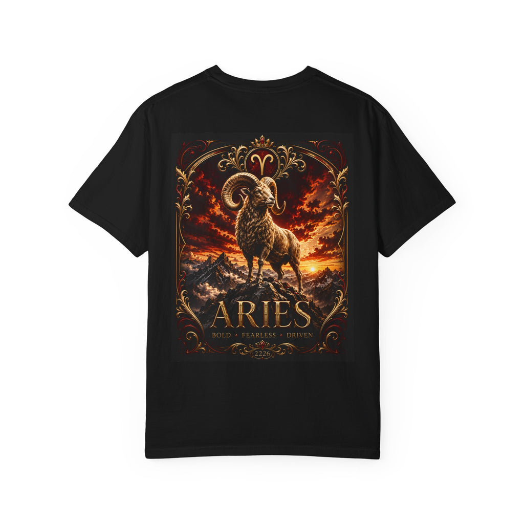 Aries Ram Zodiac T-Shirt — Bold Gold Astrology Tee