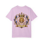 Lion Crest T-Shirt — Regal Crowned Lion with "Faith • Purpose • Peace" Back Graphic