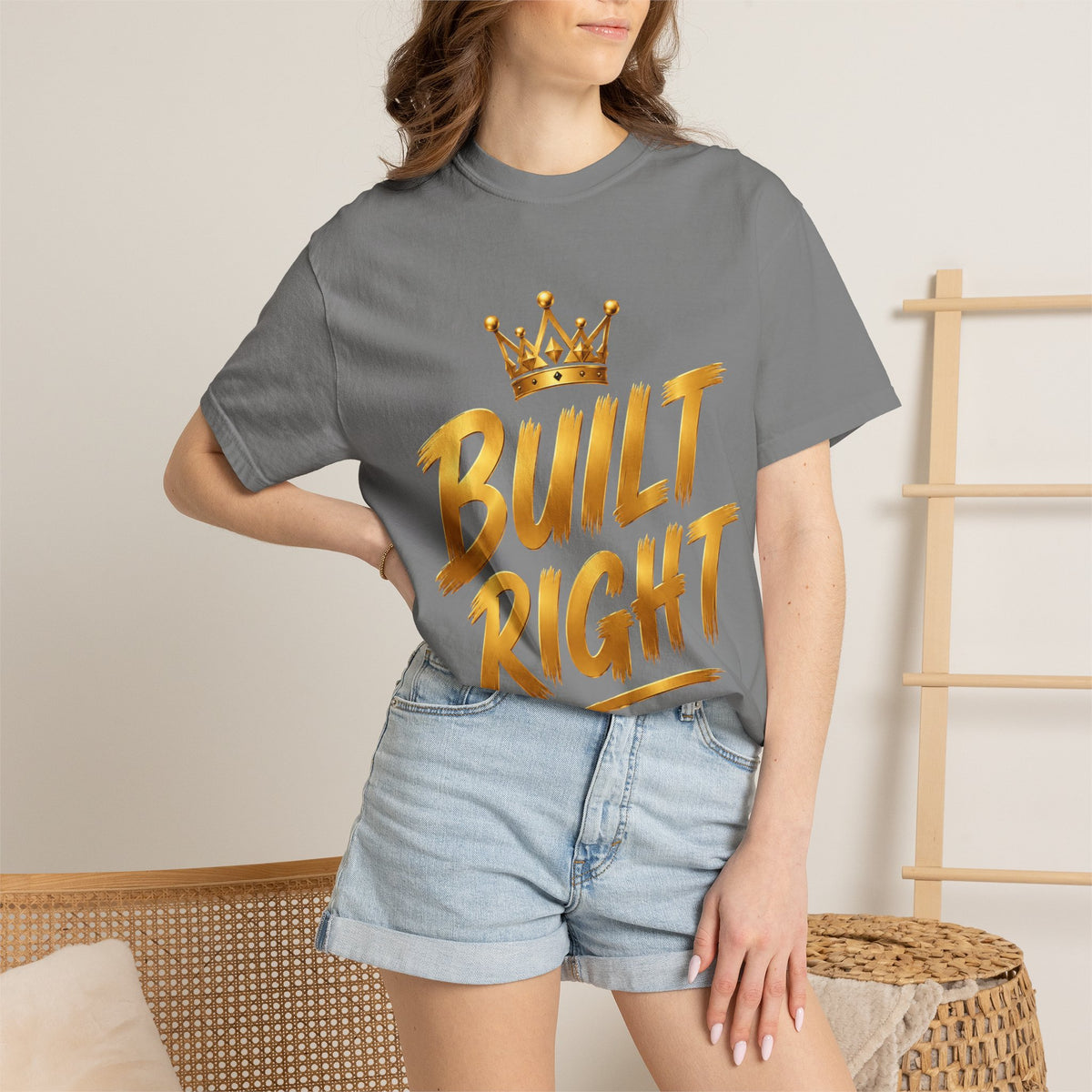 Built Right T-Shirt — Christian Faith Floral Cross Tee (She Is Built Different)