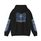 Cancer Zodiac Hoodie — Blue Crab Astrology Sweatshirt with Sleeve Art