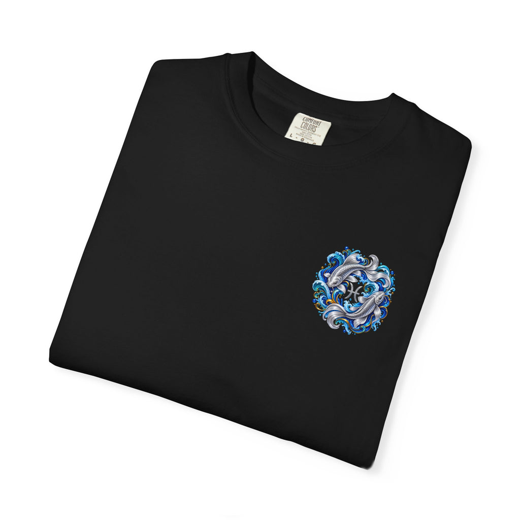 Pisces Zodiac T-Shirt — Blue Koi Fish Astrological Tee