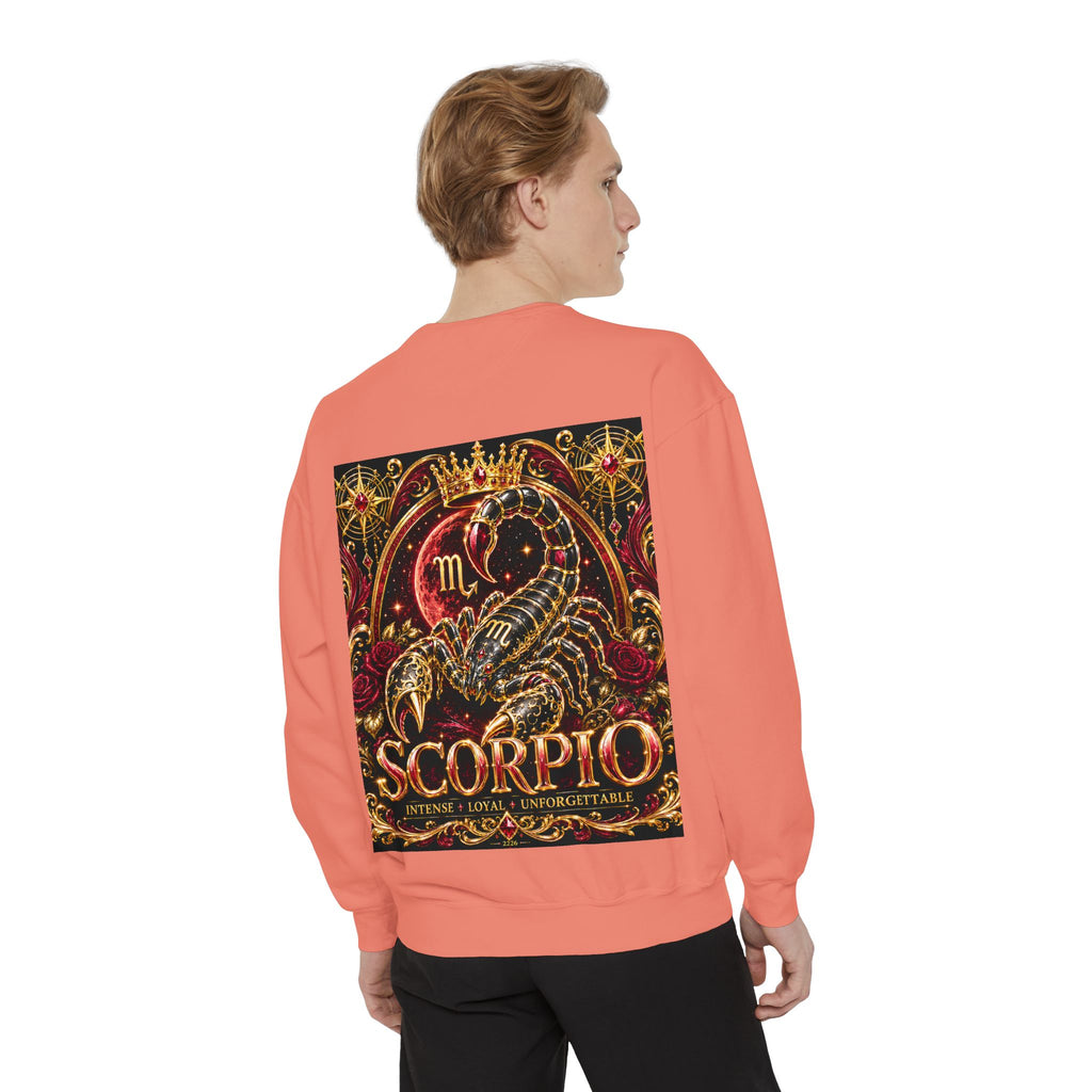 Scorpio Zodiac Sweatshirt — Regal Gold Scorpion Astrological Crewneck