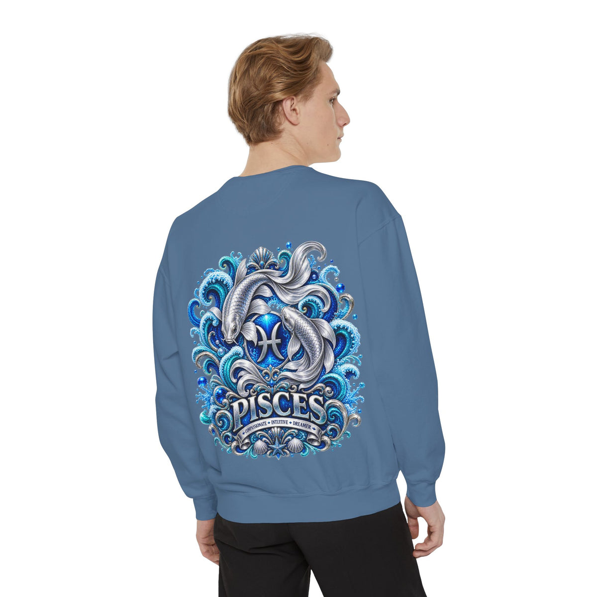Pisces Zodiac Sweatshirt – Artistic Koi Fish Horoscope Pullover