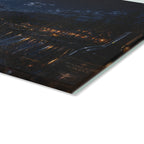 Moonlit Lakeside Glass Cutting Board — Scenic Nighttime Kitchen Board