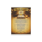 Garden Flag — "Prayer For New Mornings" Inspirational Garden Banner with Cross & Psalm Text