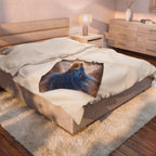 Angel Wings Velveteen Plush Blanket — Blue Guardian Angel Throw