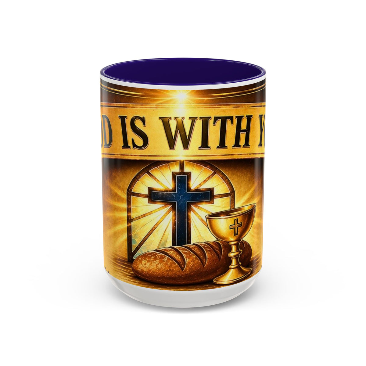 Inspirational Communion Mug — "God Is With You" Christian Coffee Cup