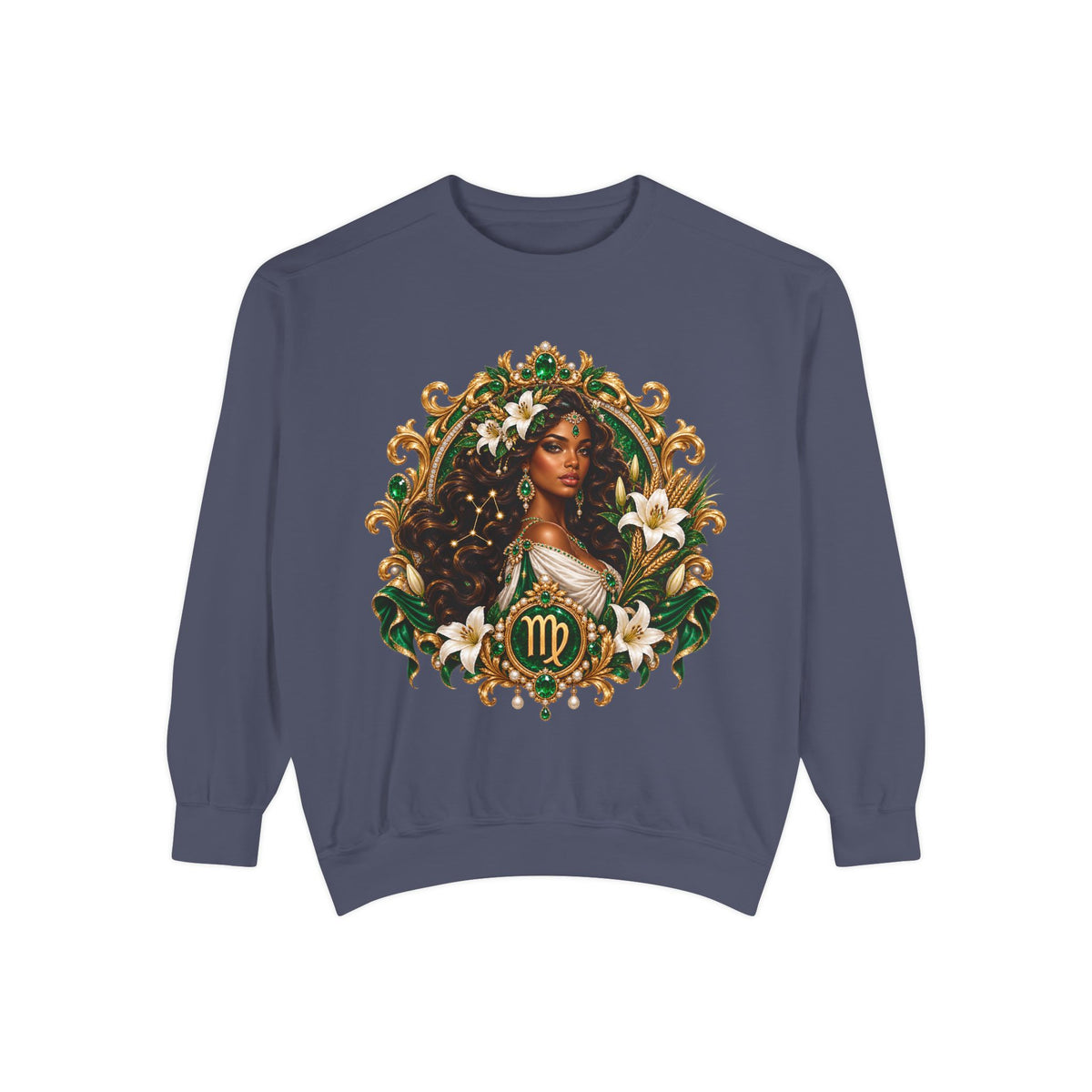 Virgo Zodiac Sweatshirt — Virgo Goddess & Owl Astrology Crewneck