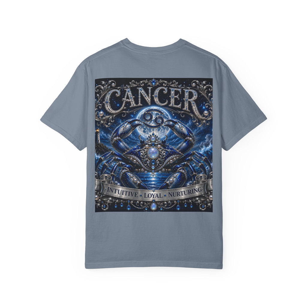 Cancer Zodiac T-Shirt — Blue Crab Astrology Tee (Intuitive, Loyal, Nurturing)