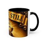Peace Be Still Christian Coffee Mug — Communion Bread & Chalice Design