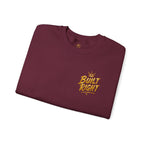 Built Right Crewneck Sweatshirt — "Built Right: Beautiful, Brave, Brilliant" Gold Graphic