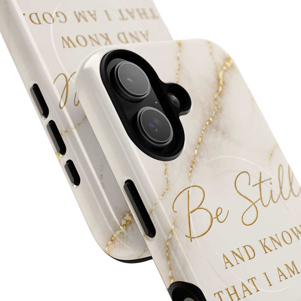 Be Still Psalm 46:10 Marble Magnetic Phone Case — Tough Protective Christian iPhone Cover