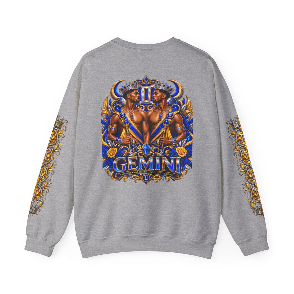 Gemini Zodiac Crewneck Sweatshirt — Twin Gods Astrology Graphic