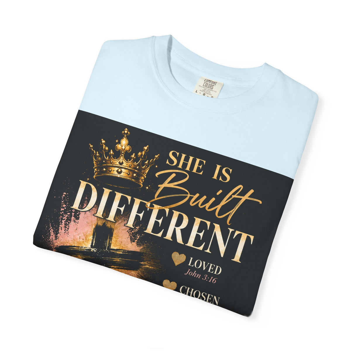 Christian Inspirational T-Shirt — "She Is Built Different / Built Right"