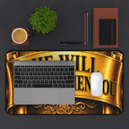 He Will Strengthen You Desk Mat — Inspirational Christian Desk Pad