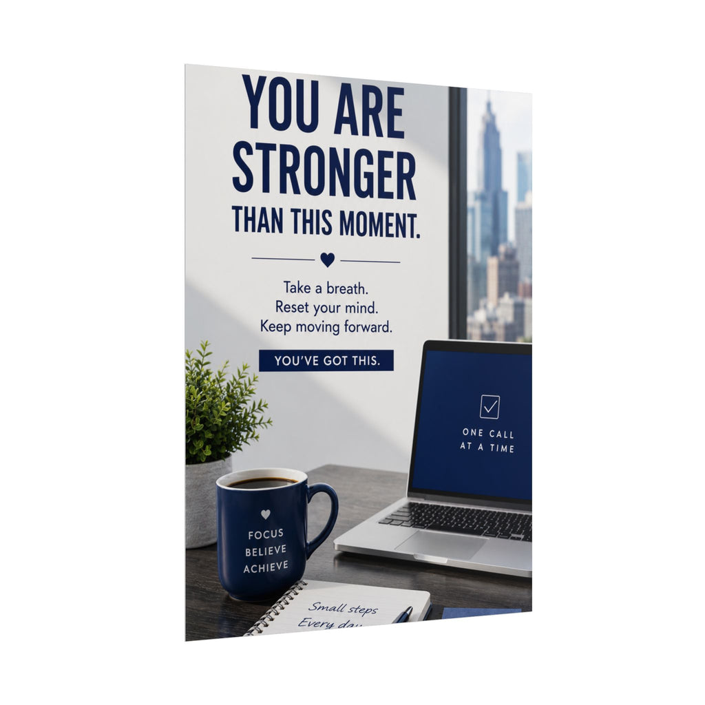 Motivational Poster — "You Are Stronger Than This Moment" Inspirational Office Wall Art