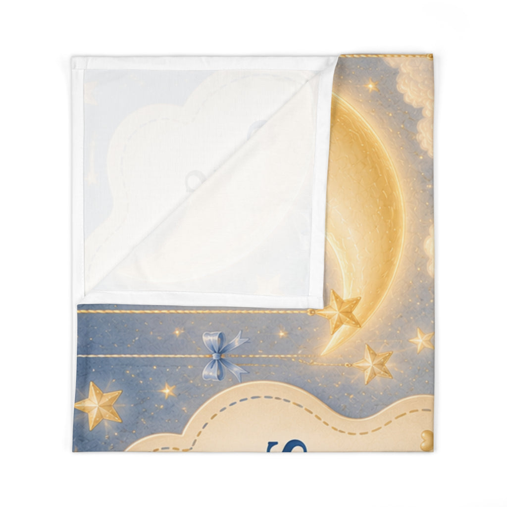 Christian Baby Swaddle Blanket — "Safe in the Shepherd’s Care" Moon & Lamb Nursery Blanket