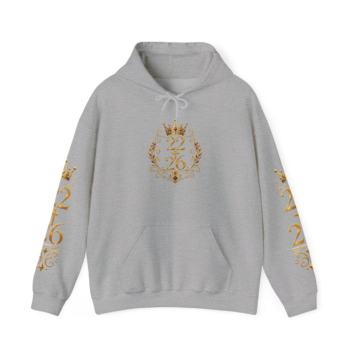 Lion Crest Hoodie – "22:26" Bible Verse Religious Pullover