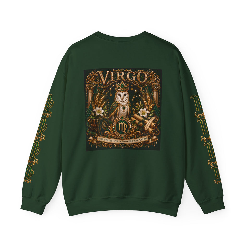 Virgo Zodiac Crewneck Sweatshirt — Owl Virgo Astrology Sweatshirt