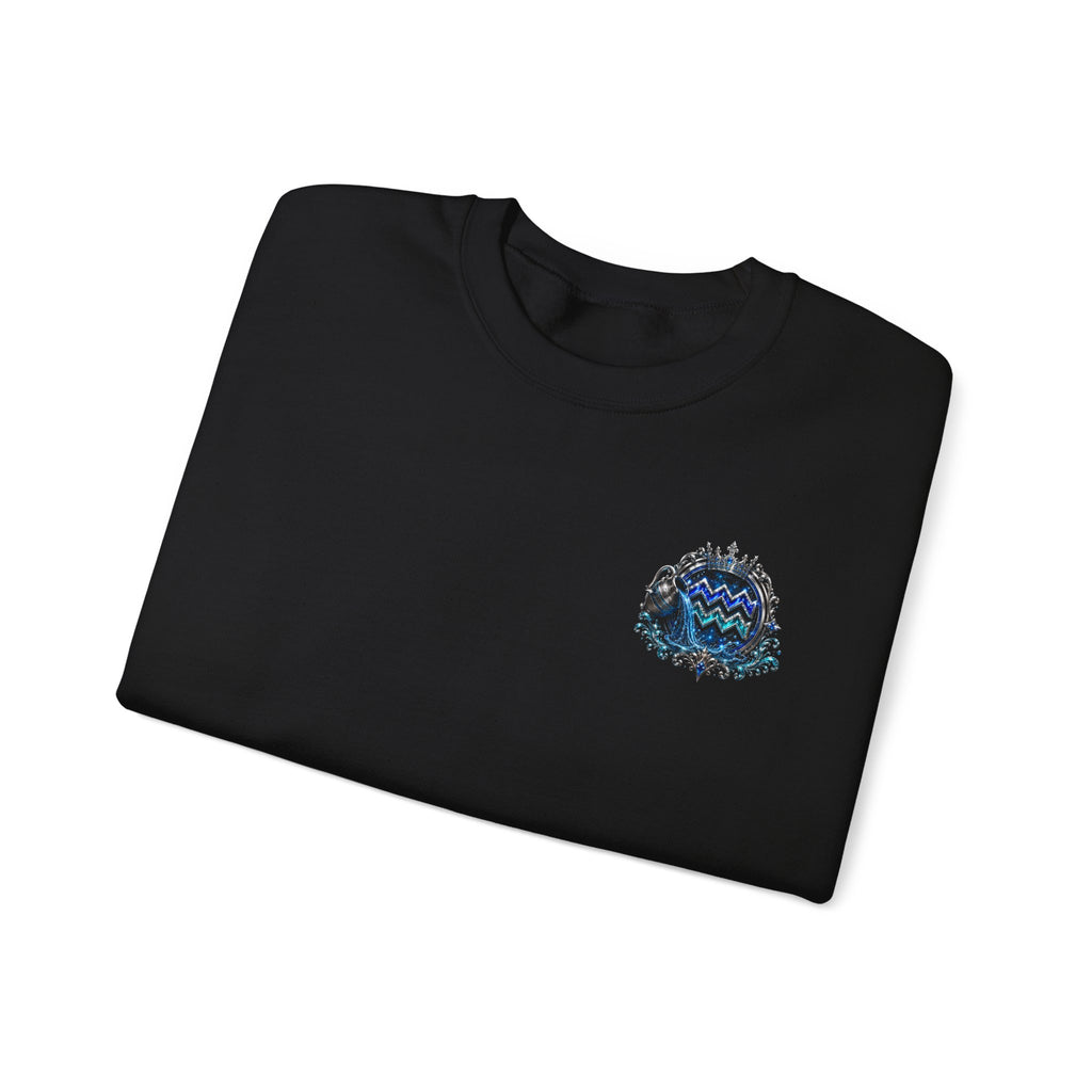 Aquarius Crewneck Sweatshirt — Zodiac Water-Bearer Astrology Pullover
