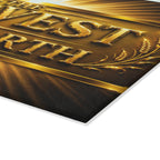 Glass Cutting Board – "The Harvest of the Earth" Golden Sunburst Decorative Chopping Board