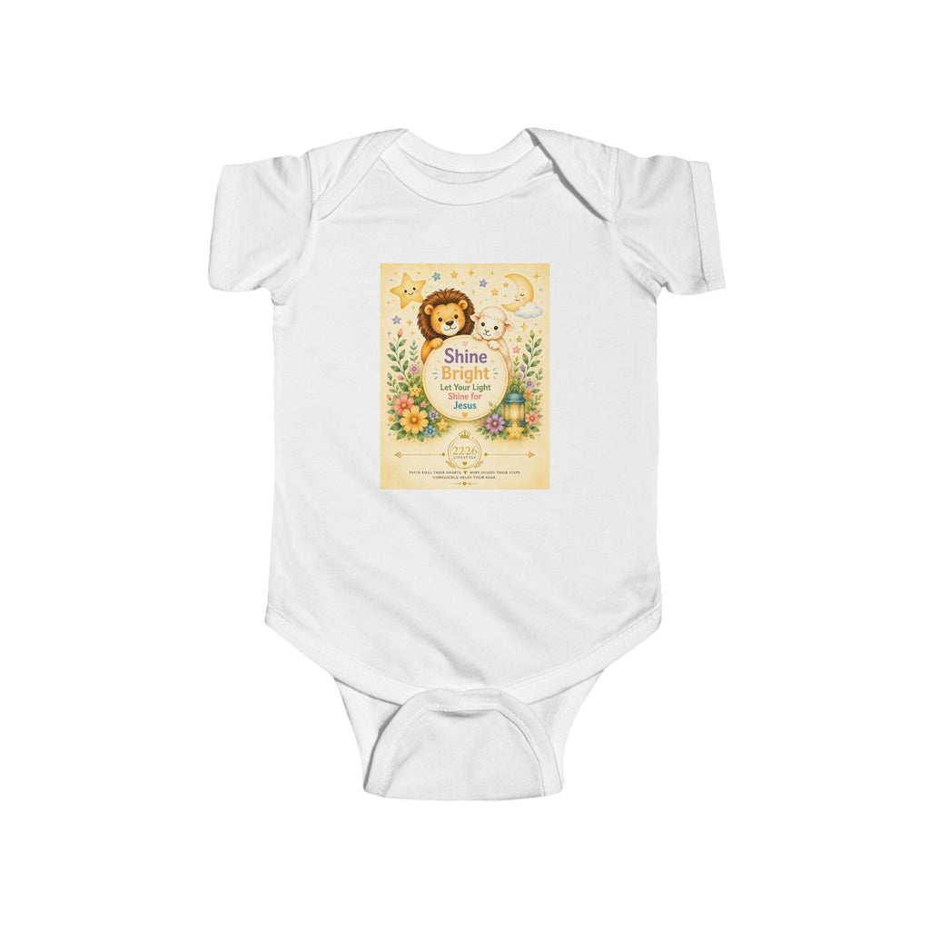 Baby Bodysuit — "Shine Bright" Lion Floral Nursery Onesie