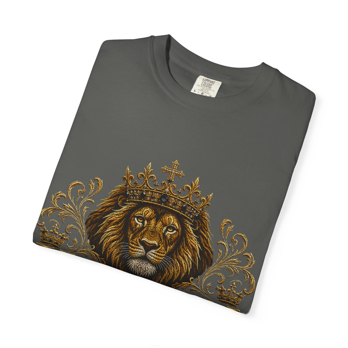 Kingdom Living Lion T-Shirt — Inspirational Christian Cross Floral Tee