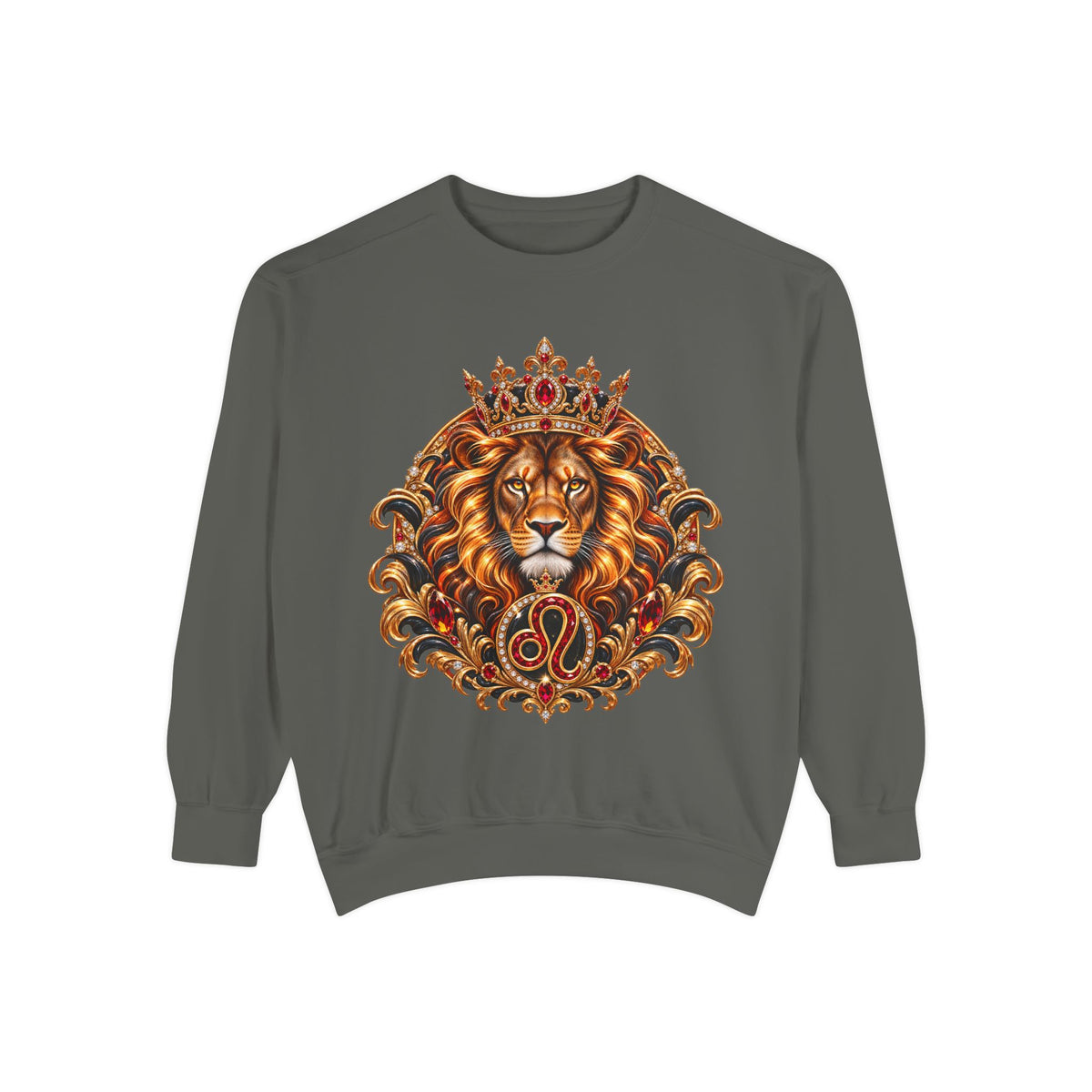 Leo Zodiac Lion Sweatshirt — Regal Astrology Graphic Crewneck