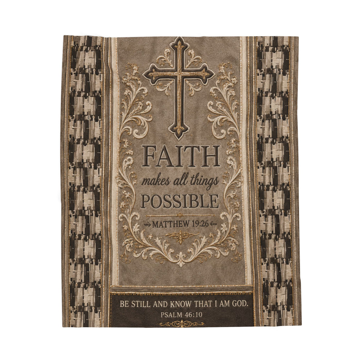 Faith Inspirational Velveteen Plush Blanket – "Faith makes all things possible" (Matthew 19:26)