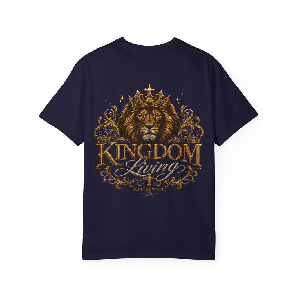 Kingdom Living Lion T-Shirt — Crowned Lion Christian Faith Tee