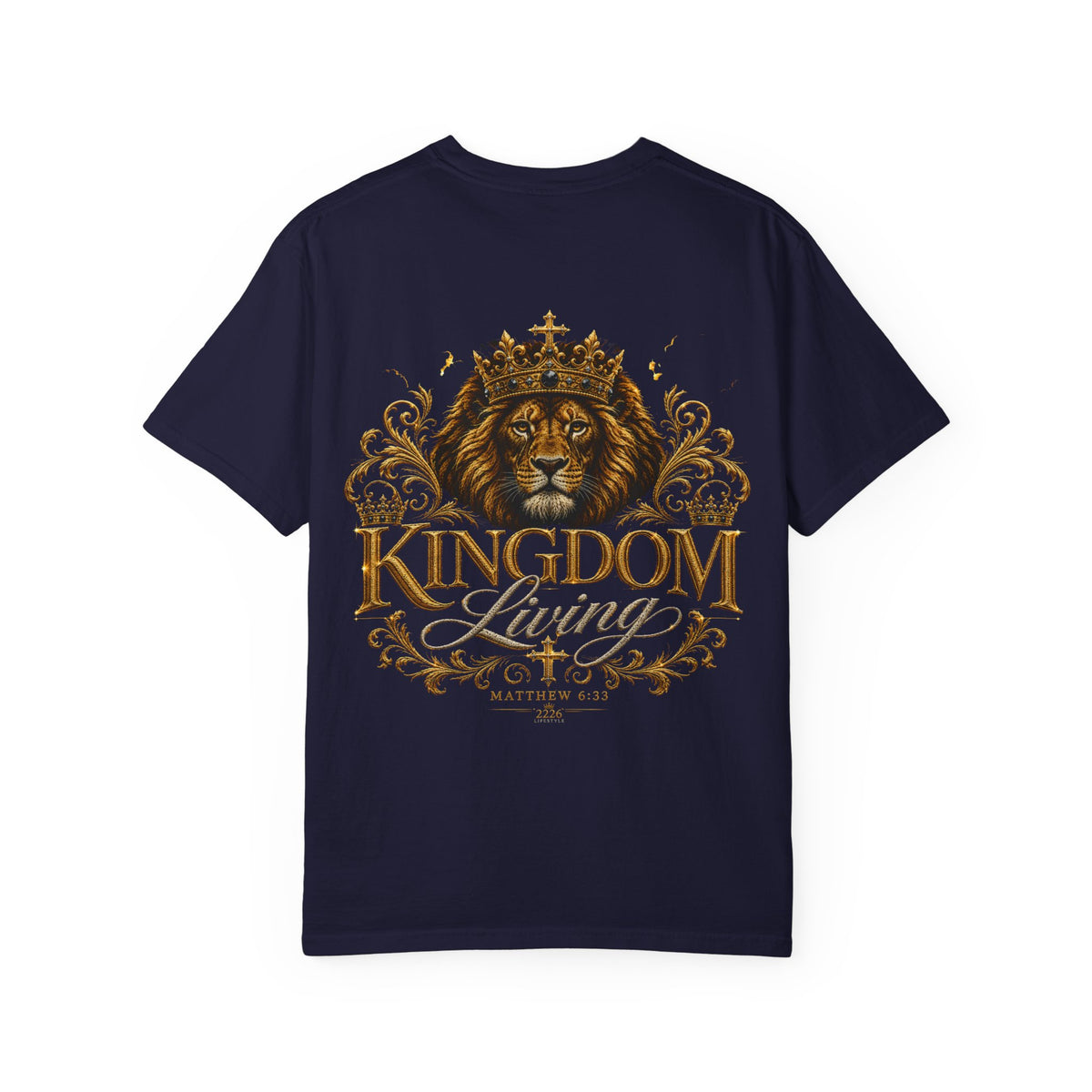 Kingdom Living Lion T-Shirt — Crowned Lion Christian Faith Tee