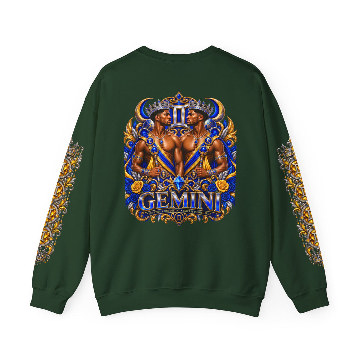 Gemini Zodiac Crewneck Sweatshirt — Twin Gods Astrology Graphic