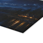 Glass Cutting Board — Moonlit Lake Night Scene