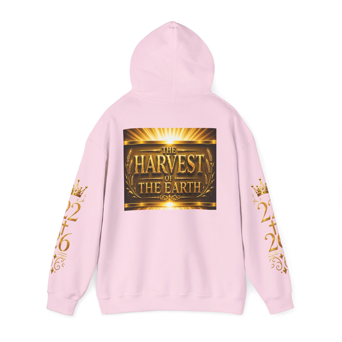 Harvest of the Earth Hoodie — Gold Crest Back Print with 2•26 Sleeve Design