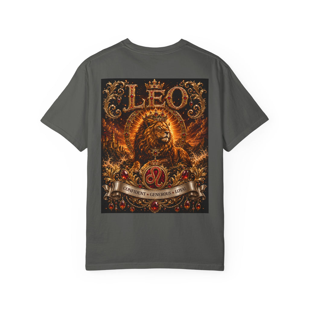 Leo Zodiac Lion T-Shirt — Regal Crowned Lion Astrology Tee