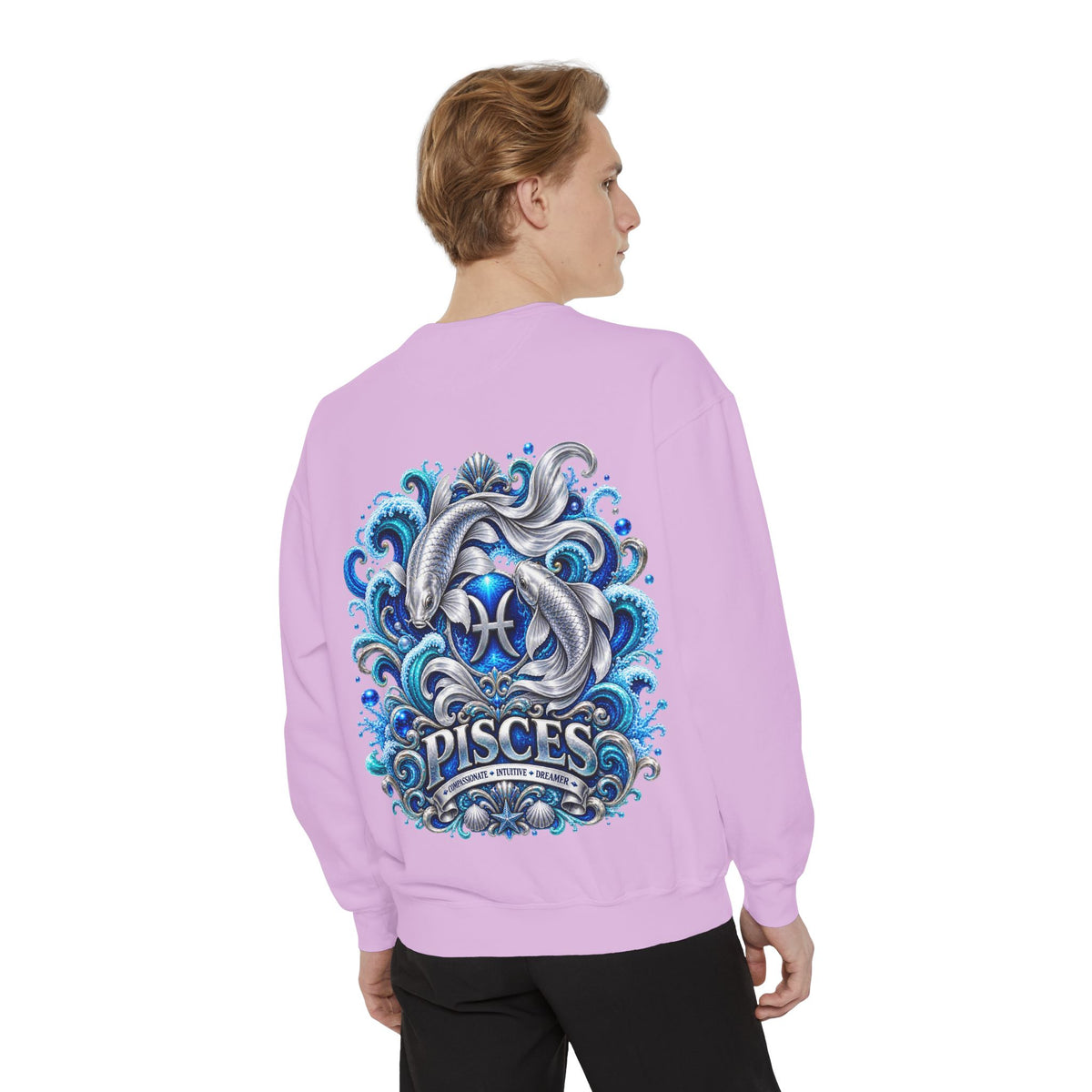 Pisces Zodiac Sweatshirt – Artistic Koi Fish Horoscope Pullover