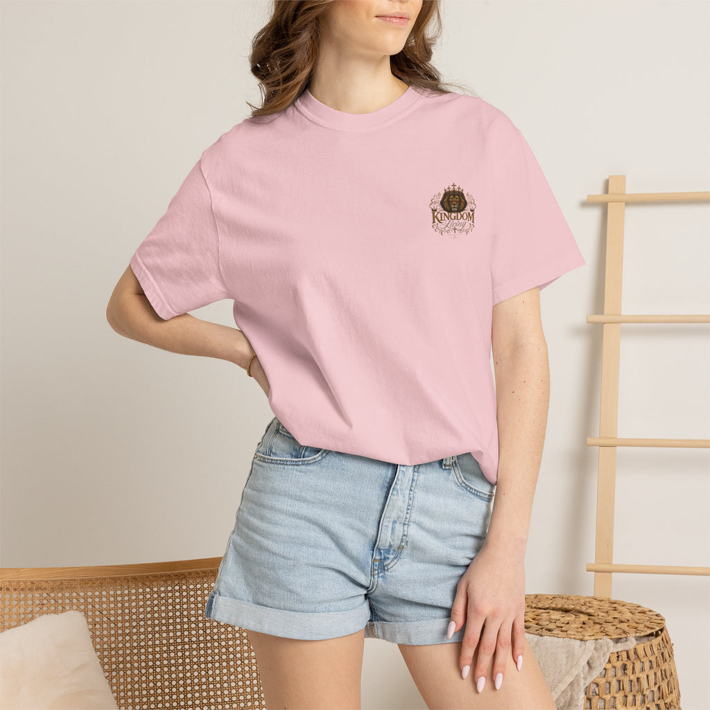 Walking with the King T-Shirt — 'Built Right' Lion Christian Faith Tee