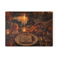 Glass Cutting Board — Autumn Harvest "Give Thanks" Thanksgiving Kitchen Decor