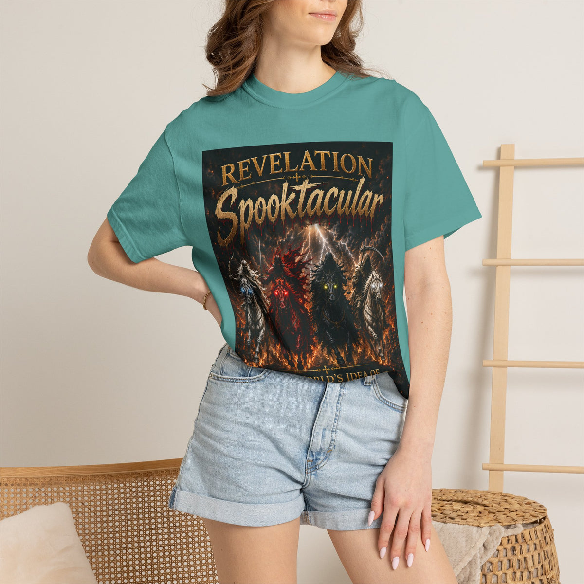 Spooktacular Revelation T-Shirt — "The Victory Lamb" Christian Halloween Graphic Tee
