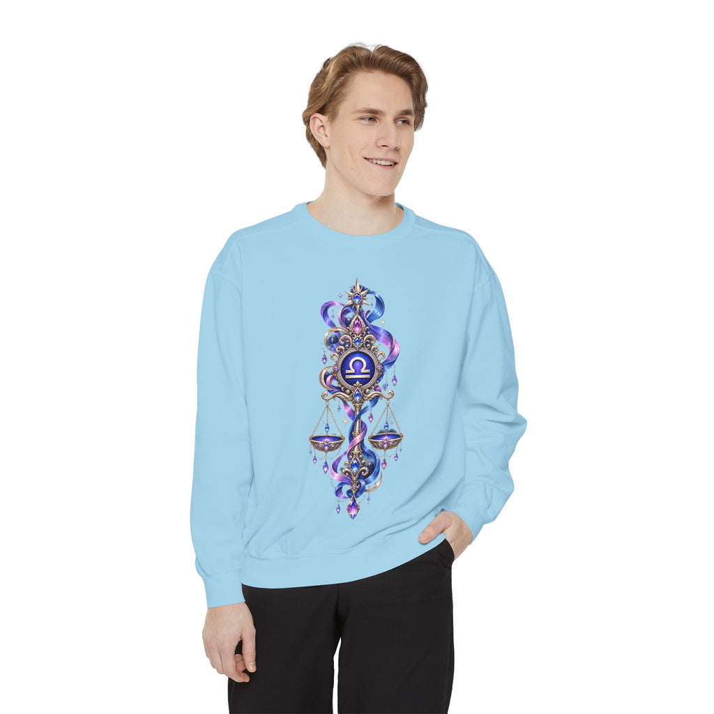 Libra Zodiac Sweatshirt — Scales Astrology Graphic Crewneck