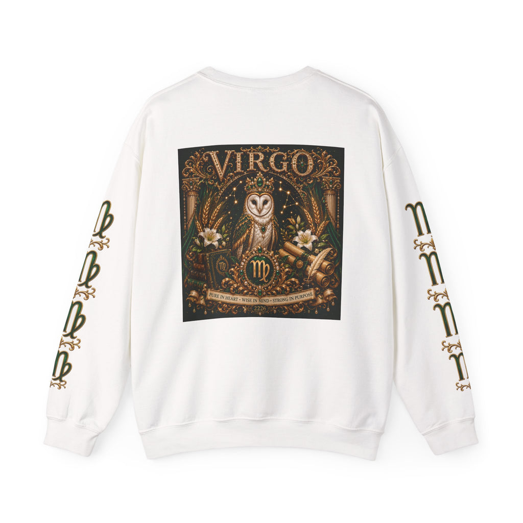 Virgo Zodiac Crewneck Sweatshirt — Owl Virgo Astrology Pullover