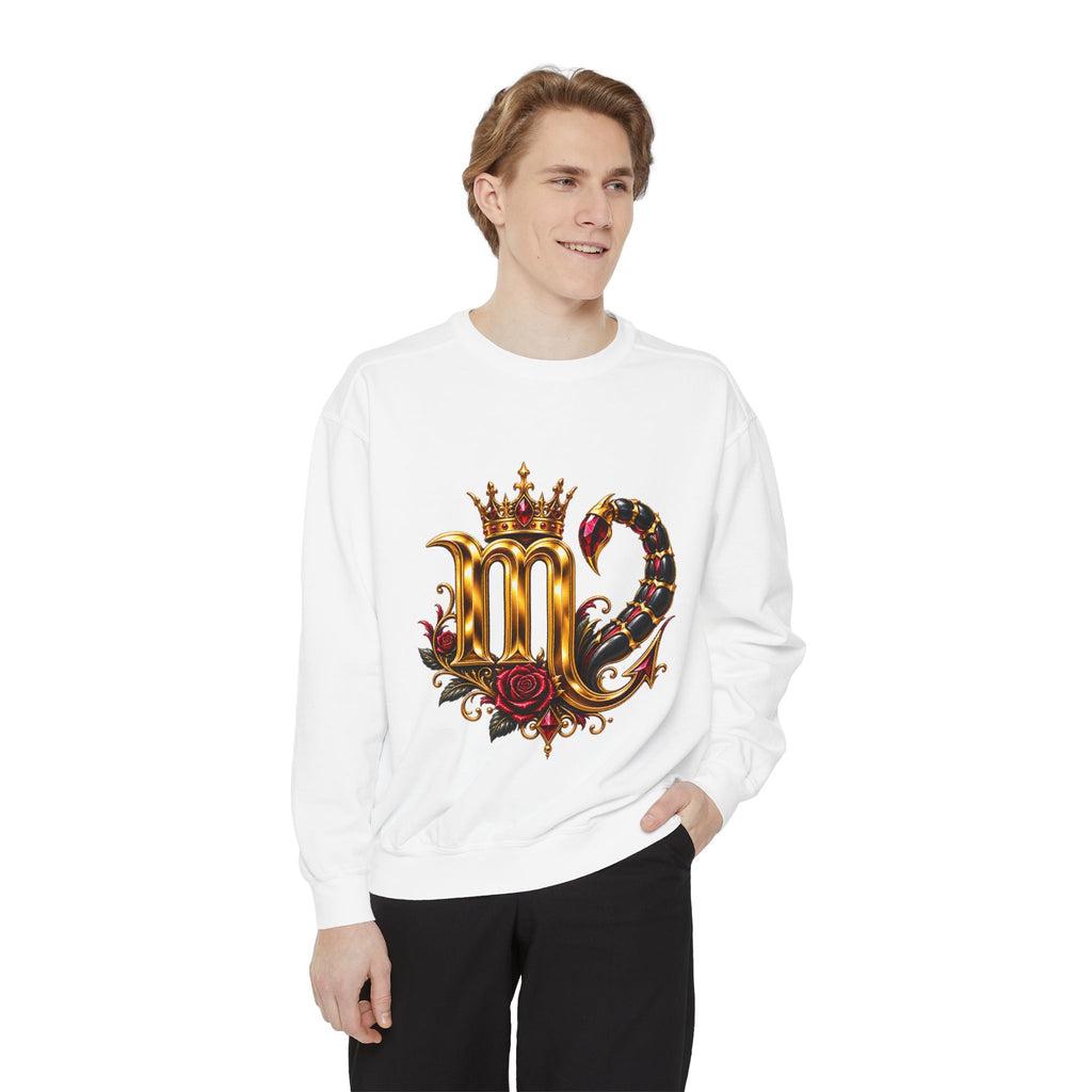 Scorpio Zodiac Sweatshirt — Regal Gold Scorpion Astrological Crewneck
