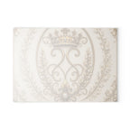 Ornate Gold Crest Glass Cutting Board – Decorative Royal Kitchen Board